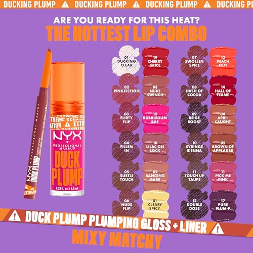 NYX PROFESSIONAL MAKEUP Duck Plump Plumping Lip Liner, Matte Pencil With Up To 10HR Wear, Double Dose (Dark Brown Lip Liner)