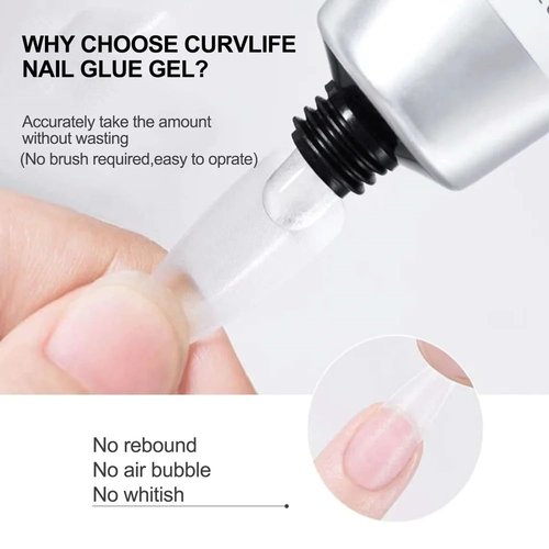 Curvlife Beauty Secrets Solid Nail Glue Gel for Press on Nails Soft Gel Nail Tips UV Cured Nail Glue 30g for Acrylic Nails Extension Fake Nail Bonding Gel Glue Decor Adhesive