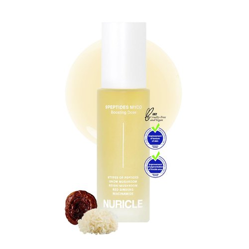 9PEPTIDES MYCO Anti-Aging Peptide Serum - Hydrating 30ml Booster with Niacinamide & Mushroom Complex | Collagen Support, Smooths Wrinkles