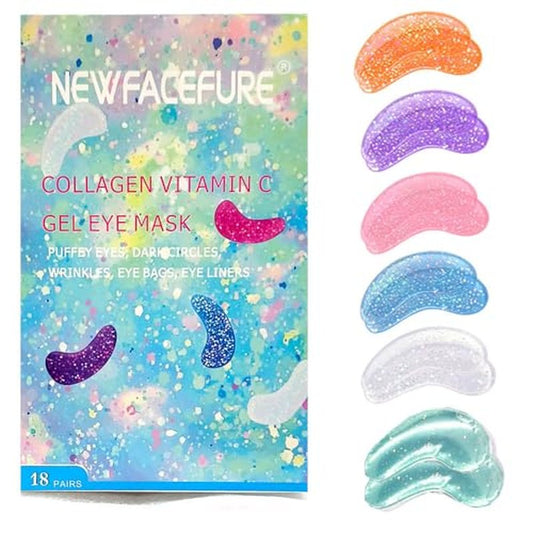 Under Eye Patches for Dark Circles Puffy Eyes 24 Pairs Collagen Eye Bags Travel Eye Masks, Stocking Stuffers for Christmast Bulk Gifts for Women Men and Teen Girls Hangover Kit supplies(Gold Pink)