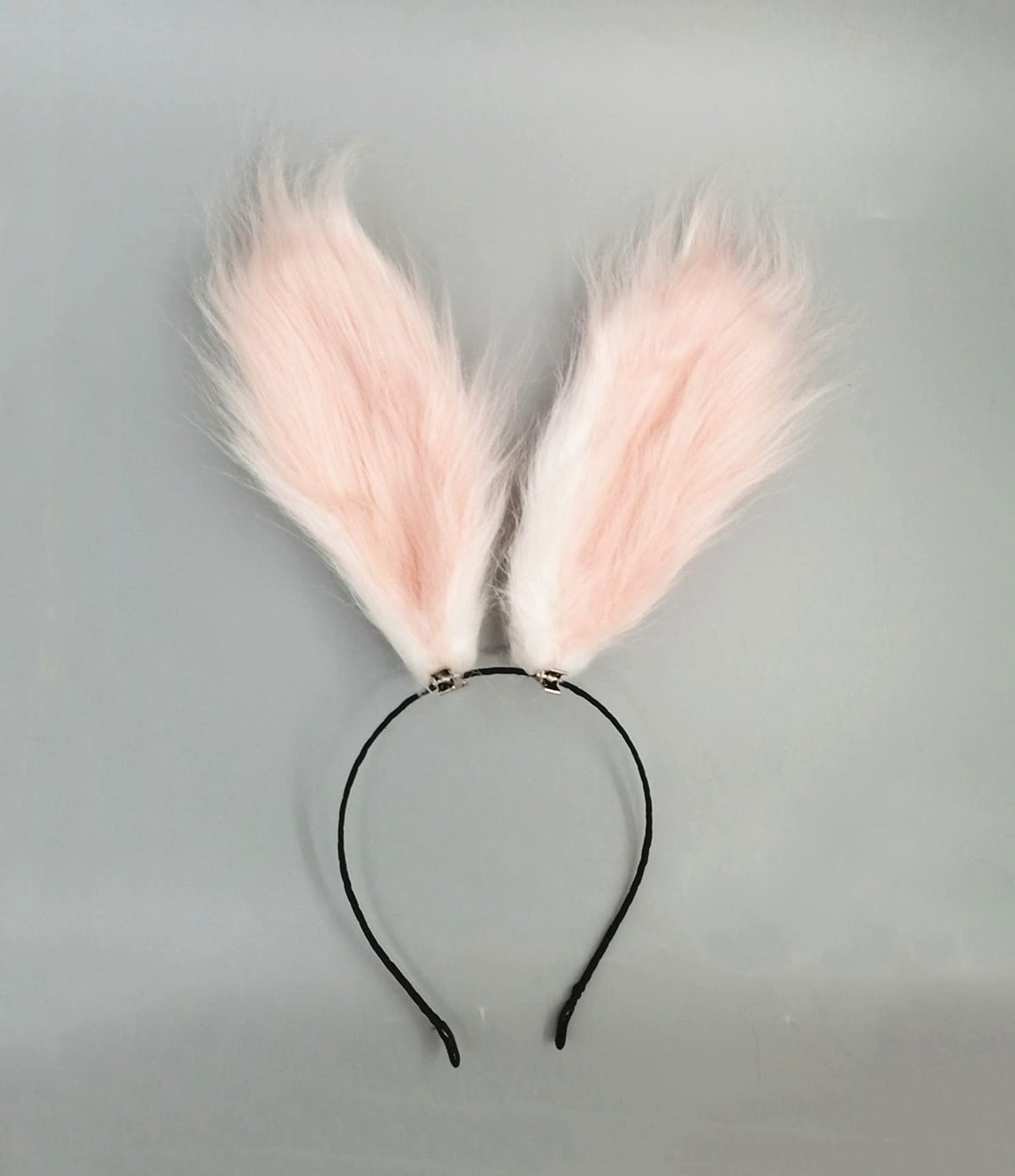 Fxaelian Cosplay Pink White Rabbit Bunny Long Ears Headband Hairband Hair Clips Headpeice Easter Halloween Costume Party Headpiece Headwear Hair Accessories Pink White