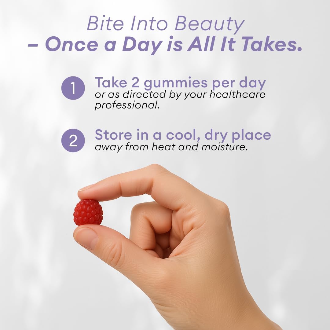 Skiennix Hair Skin and Nails Vitamins - Extra Strength 6000mcg Biotin Gummies with Marine Collagen & Vitamins | 60ct Passion Fruit