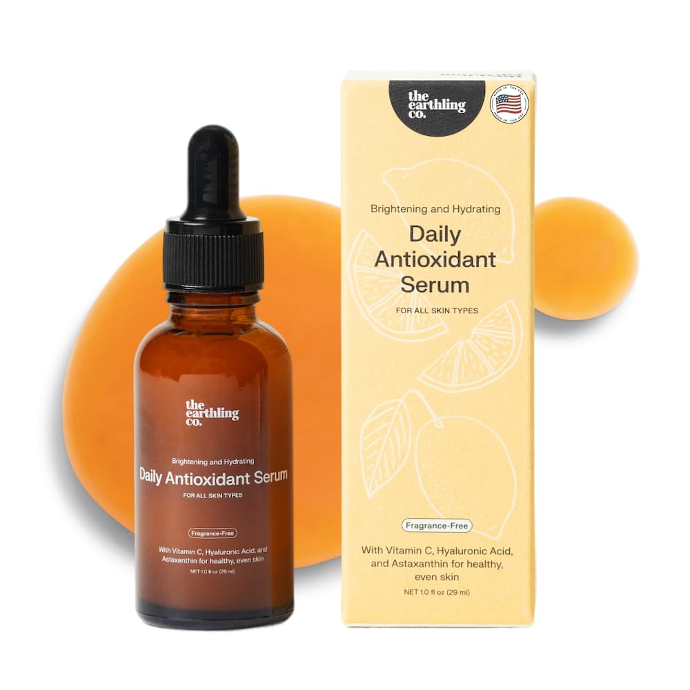 The Earthling Co. Antioxidant Serum - Brightens & Evens Skin Tone with Vitamin C & Hyaluronic Acid | 1.0 fl oz