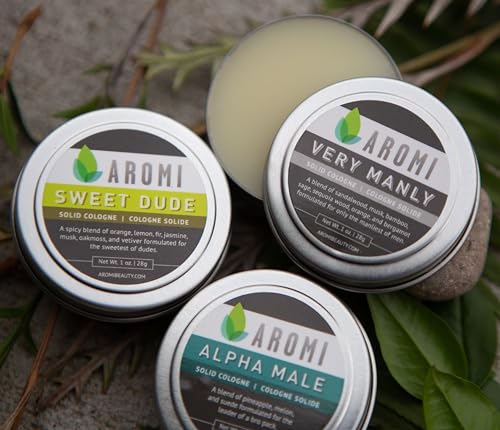 Aromi What a Stud Solid Cologne | Light, Fresh Fragrance for Men, Bergamot, Rosemary, and Musk Scent, Vegan, Cruelty-free, Gift, Travel, Portable, Wax-Based (What a Stud)