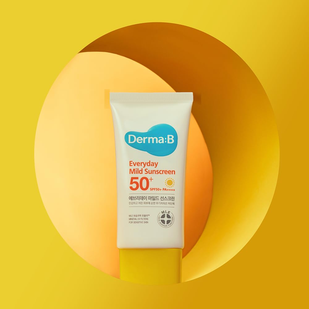 Derma B Everyday Mild Sunscreen SPF 50+ | Fast-Absorbing, Lightweight Moisturizer for Sensitive Skin - 1.69 Fl Oz (50ml)