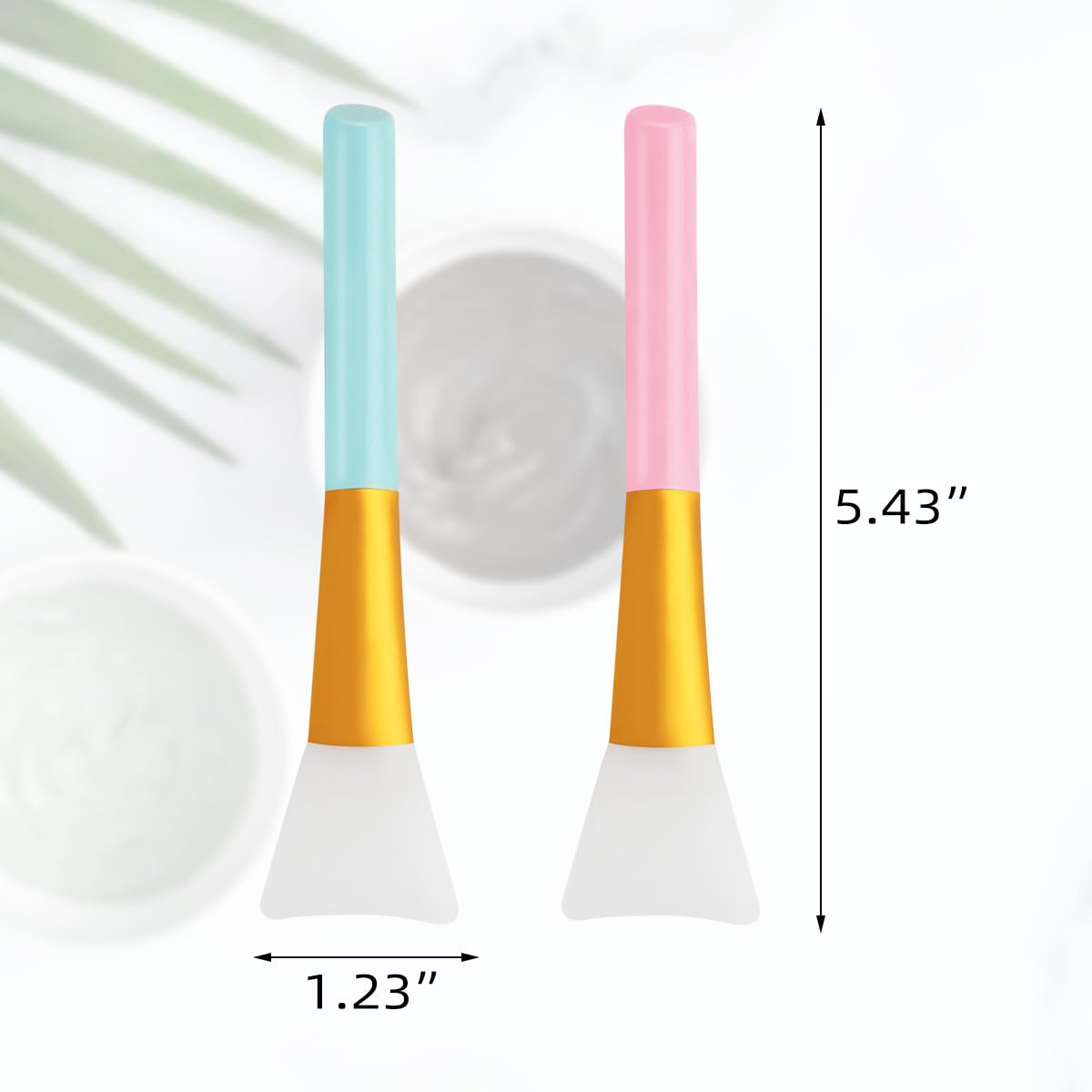 Skiennix Silicone Face Mask Brush Set - Soft Applicators for Mud Masks & DIY Treatments | Blue & Pink