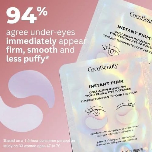 COCOBEAUTY InstaFirm Eye Patches – Under Eye Mask for Puffiness and Dark Circles – Topicals Eye Treatment for Women & Men – Eye Bags Solution – Hydrating Eye Masks for Health and Beauty (8 pairs)