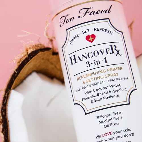 Too Faced Hangover 3-in-1 Primer & Setting Spray | Soothing & Hydrating Setting Spray for Face Makeup | Coconut Water