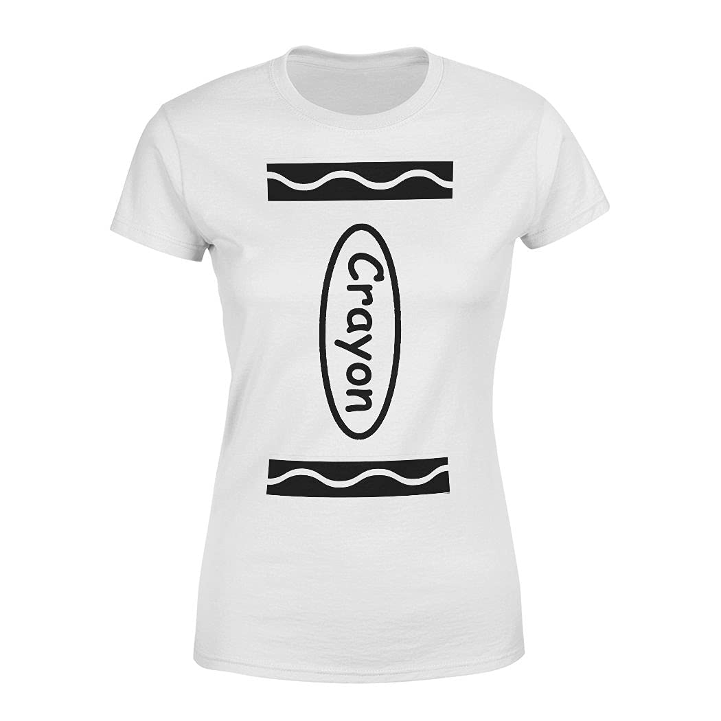 Veracco® Crayon Funny T-Shirts – Halloween Shirt for Women Girls Cool Halloween Costumes Adult Crayon Costume White