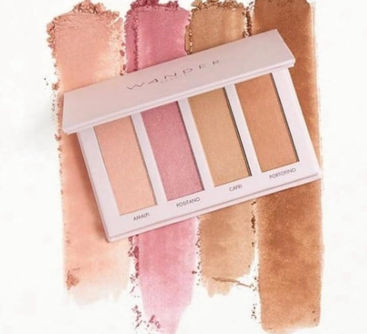 Wander Beauty Riviera Blush & Bronzer Palette - 4 Versatile Shades for Radiant Skin