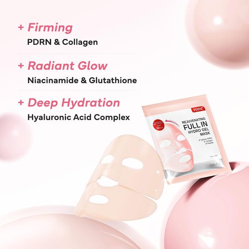 SAM'U PDRN Rejuvenating Hydrogel Mask - Firming & Radiance Gel with Collagen & Hyaluronic Acid | 4 Sheets