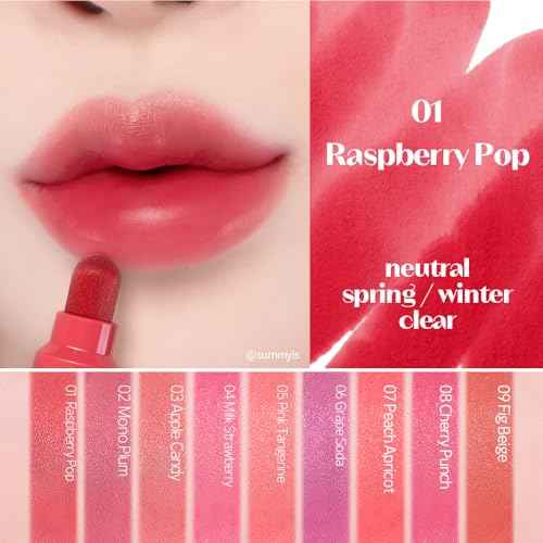 ETUDE Dear Darling Marker Tint #1 Raspberry Pop (5g) | Hydrating & Long Lasting Lip Stain | High Pigmented Lip Maker with Easy Drawing Tip | Korean Daily Lip Tint, Korean Makeup, Kbeauty