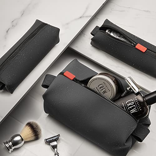 TOOLETRIES Koby Dopp Kit - Silicone Toiletry Organizer | Heavy-Duty, Leak-Resistant Travel Bag - 9" x 4.5" x 4.5" - Charcoal