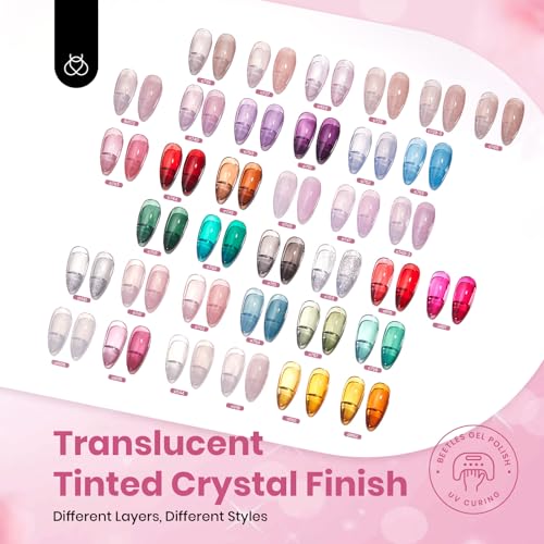 Beetles Summer Gel Nail Polish Set, 20 Colors Pastel Neon Pink Yellow Green Blue White Glitter Gel Nail Polish Kit Base Coat Matte Glossy Top Coat Soak off Uv Gift for Women