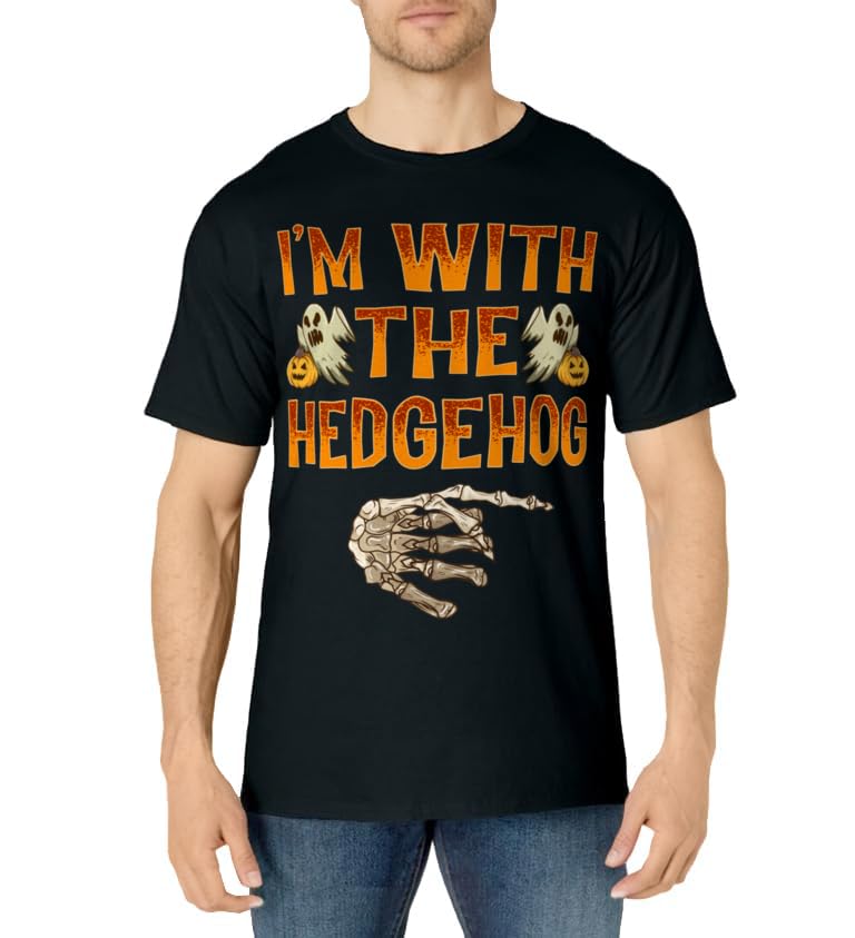 I'm With The Hedgehog Shirt Costume Funny Halloween Couple T-Shirt