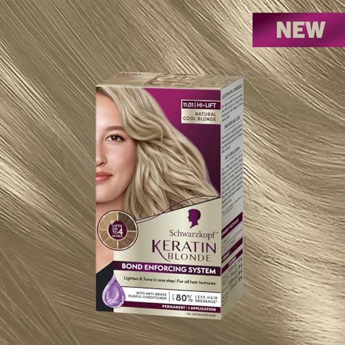 Schwarzkopf Keratin Permanent Hair Dye Cream, 6.83 Light Brown, Professional Quality Color for Up to 100% Gray Coverage, Bond Enforcing System