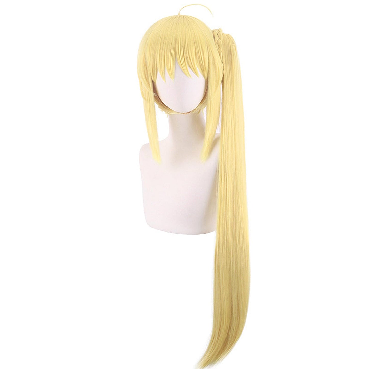 Long Straight Wig Cosplay Ijichi Nijika Role Anime Bocchi the Rock with Yellow Golden Ponytail Women Costume High Temperature Silk Hair Wig for Girl Party Christmas Halloween(Ijichi Nijika)