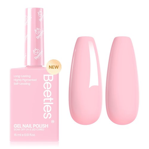 Beetles Pink Gel Polish - Fairy Floss 15ML/0.51Fl Oz, Pastel Light Pink Gel Nail Polish, Soak Off UV LED Lamp Nail Art, Long-Lasting Manicure Salon DIY Home Spring Nails - Gifts for Her