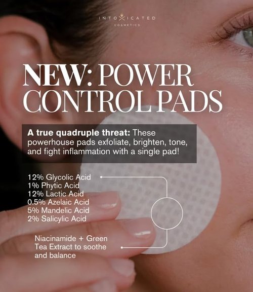 Intoxicated Cosmetics Power Correct Peel Pads - Exfoliating Treatment for Fine Lines & Radiance | Niacinamide & Green Tea Extract