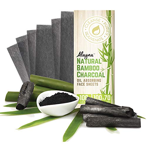 Oil Blotting Sheets for Face Natural Bamboo Charcoal Blotting Paper for Oily Skin Oil Absorbing Tissues Beauty Blotters Remove Excess Shine Organic Blot Papers For Facial Make Up & Skin Care 6 Pack