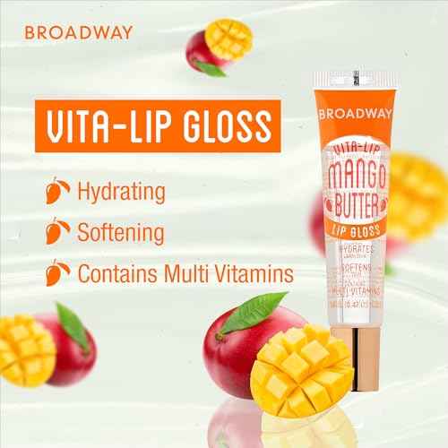 Ruby Kisses Broadway Vita-Lip Clear Lip Gloss (5 Pack Mint, Rosehip, Coconut, Argan Oil, Mango Butter), Ultra-Hydrating & Soothing Formula with Vitamin Oils, High-Shine Non-Sticky Finish Lip Balm