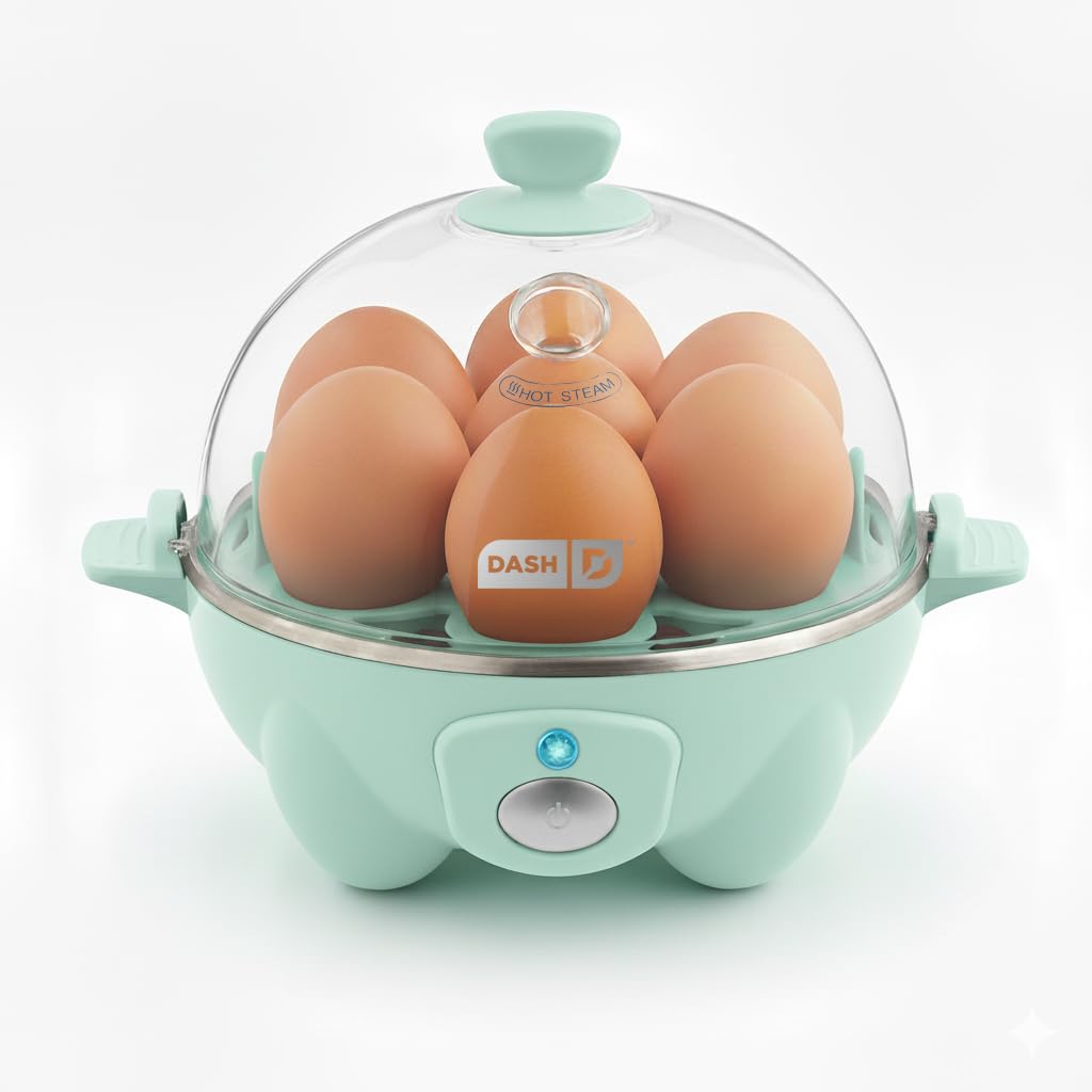 Dash Rapid Egg Cooker - Boiler, Poacher & Steamer - Includes Measuring & Recipe Guide - Dishwasher Safe - Holds 7 Eggs, Black