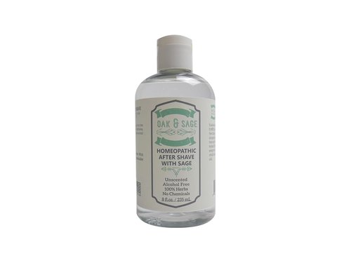 OAK & SAGE Homeopathic After Shave - Unscented, 100% Herbal Formula - 8oz for All Skin Types