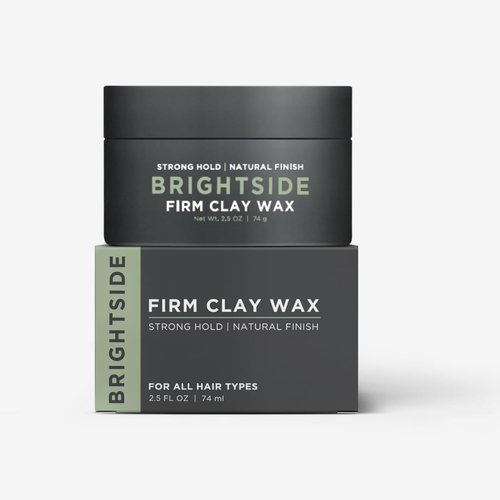 Brightside Firm Clay Wax - Strong Hold with Natural Finish - Water-Based Blend for All Hair Types | 2.5oz