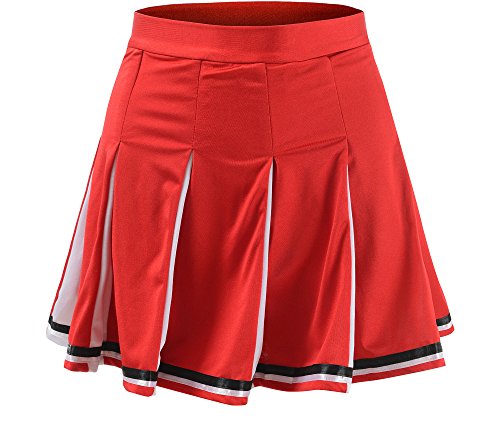 Makroyl Womens Cheerleader Costume Uniform Halloween Fancy Dress Cosplay Costume (Red, US 0-2)