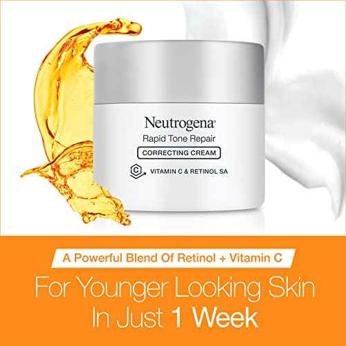 Neutrogena Rapid Tone Repair Retinol + Vitamin C Face Moisturizer, Dark Spot Corrector, Anti-Aging Face Cream for Even Tone 1.7 oz + Trial Size Hydro Boost Facial Cleanser, 0.5 fl. oz