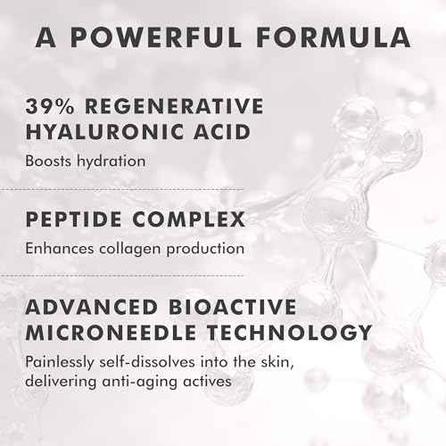 skyn ICELAND Dissolving Microneedle Under Eye Patches with 39% Hyaluronic Acid and Peptides, No Slip Overnight Eye Mask for Fine Lines, Wrinkles and Firming, Vegan, All Skin Types, 3 Pairs