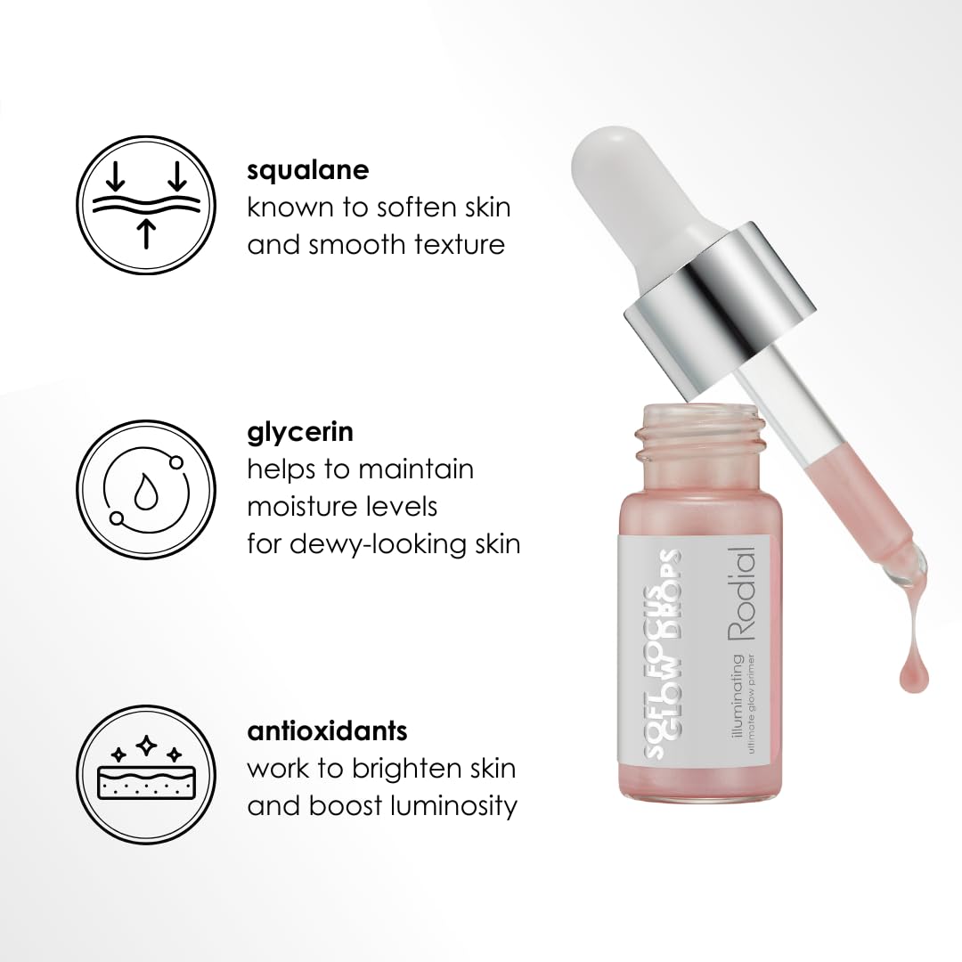 Skiennix Soft Focus Glow Booster Drops - Illuminating Skin Serum with Glycerin & Antioxidants for Dewy Makeup Base
