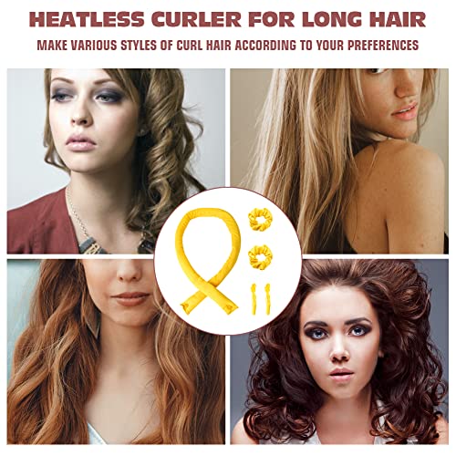 Heatless Hair Curler - Overnight Blowout Rods for All Hair Types, No Heat Needed, Healthy and Stylish Heatless Curling Set jumbo heatless hair curler to sleep in Heatless Hair Curlers (4 black)