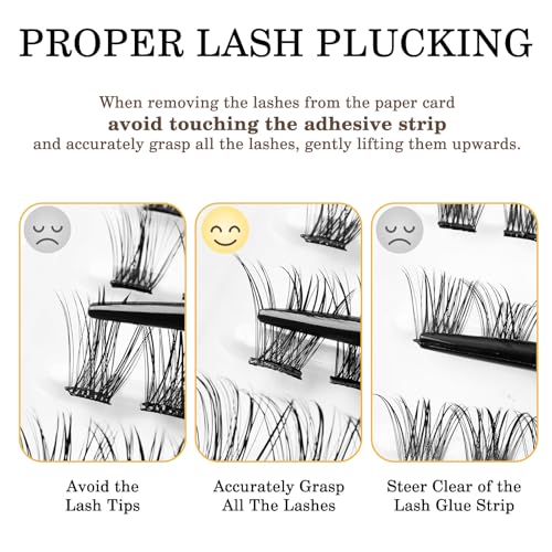 120Pcs Self Adhesive Eyelashes Natural Look, No Glue Needed Lash Clusters, Reusable Lashes Self Adhesive for Beginners, DIY Lash Extensions for Home Use, with Eyelash Clusters Tweezer