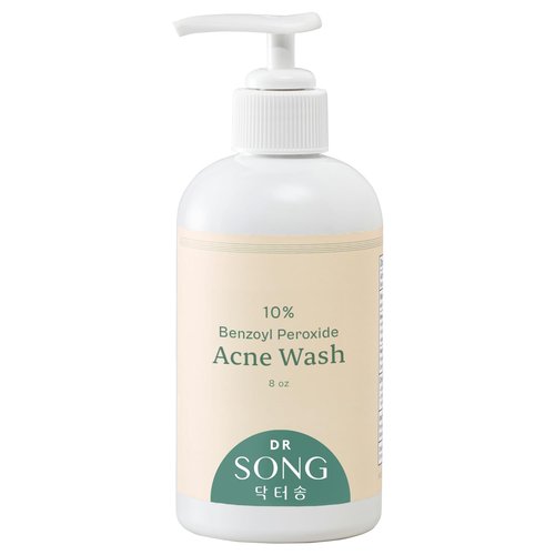Dr. Song Benzoyl Peroxide Wash - 10% Acne Treatment Face & Body Cleanser | 8 Fl Oz