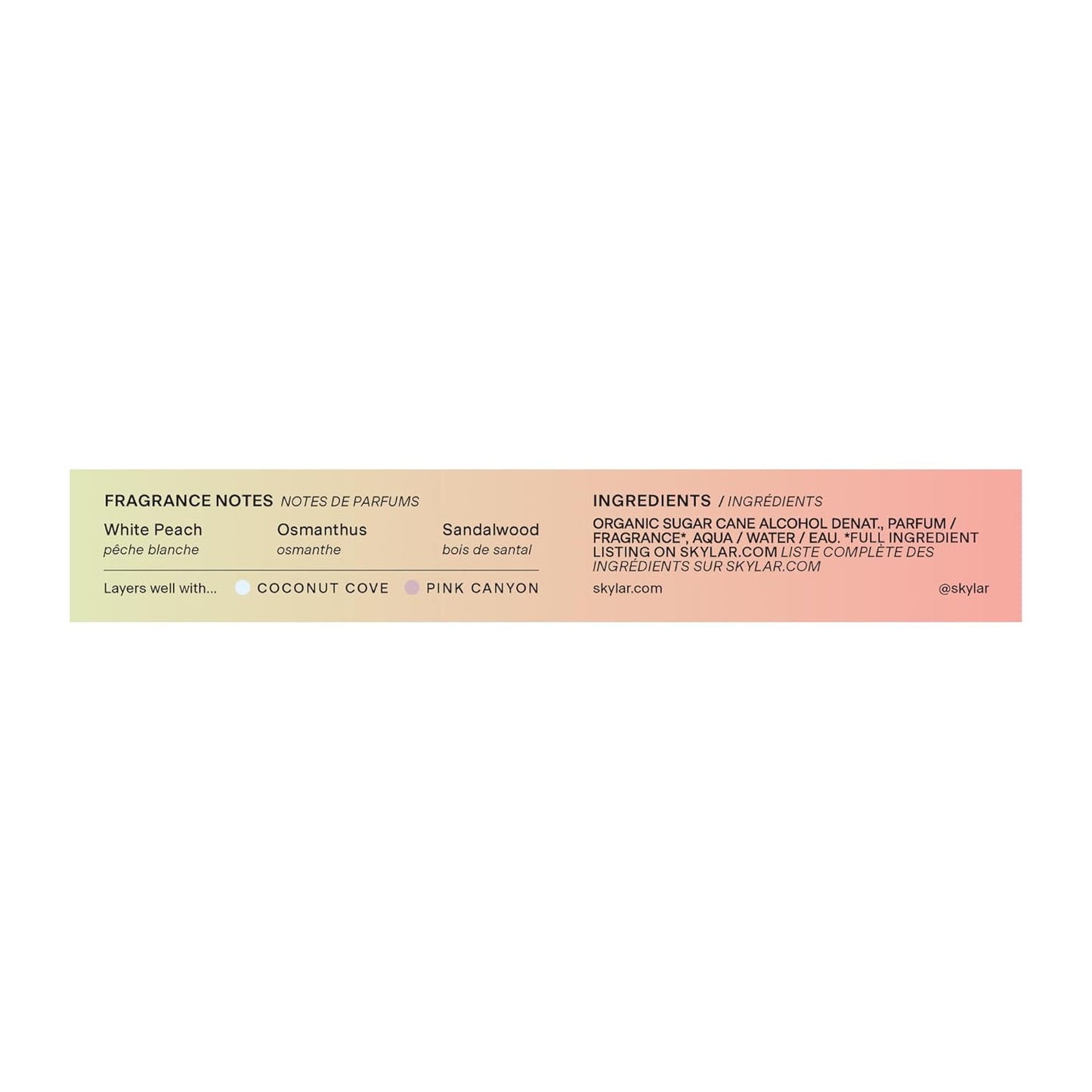 Skylar Peach Fields Eau de Parfum - Hypoallergenic Vegan Perfume for Sensitive Skin - 10mL Sweet Citrus Fragrance