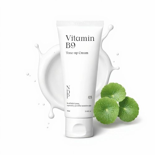 NDP Vitamin B9 Tone-Up Cream - Silicone-Free Face Primer for Pore Minimizing | 95% Pure Cica Extract (65ml)