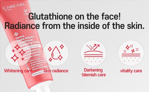 CARE:NEL Whitening Cream - Brightening Formula with Alpha Arbutin & Glutathione | 1.52 Fl. Oz (45ml)