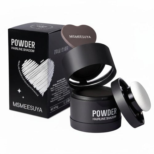 MSMEESUYA Hairline Powder Instantly, Fill In Fine or Root Touch up powder,Thinning Hair Instantly Thicker Touch Up for Windproof&Sweatproof, Darkroot touch up for Men & Women (BLACK丨4g/0.14Ounce)