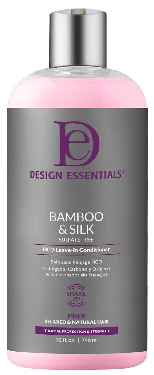 Design Essentials Leave-In Conditioner - Bamboo & Silk Thermal Protection for Natural Hair, 32 Oz