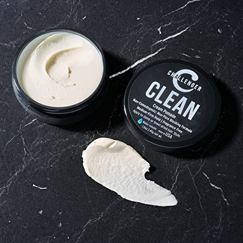 Challenger Fragrance Free Cream Pomade | Non-Comedogenic Styling Product | Unscented Hair Gel | Medium Firm Hold & Clean Ingredients | 1.5oz