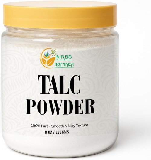 Herbs Botanica Talcum Powder - 8 oz Unscented Fine Talc for Body Freshness & DIY Cosmetics