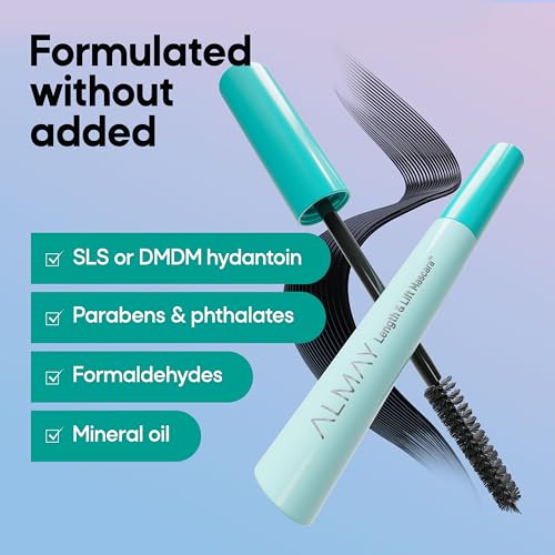 Almay Lengthening Mascara, Volume & Lift, Eye Makeup, Hypoallergenic and Fragrance Free (Packaging May Vary), 030 Black, 0.24 fl oz