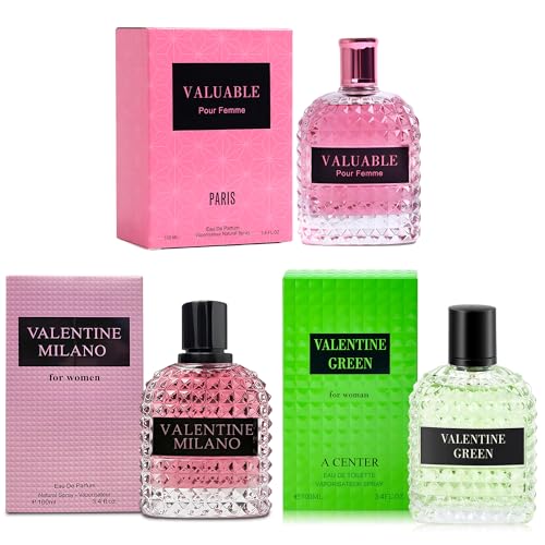 A CENTER Perfume Set for Women - 3PCS Floral Long Lating Fragrance with Lily of the Valley & Jasmine of the Valley | 3.4 Fl Oz Each Women Cologne Gift Set (Sexy Lady/Sexy Gold/Sweet Cherry)