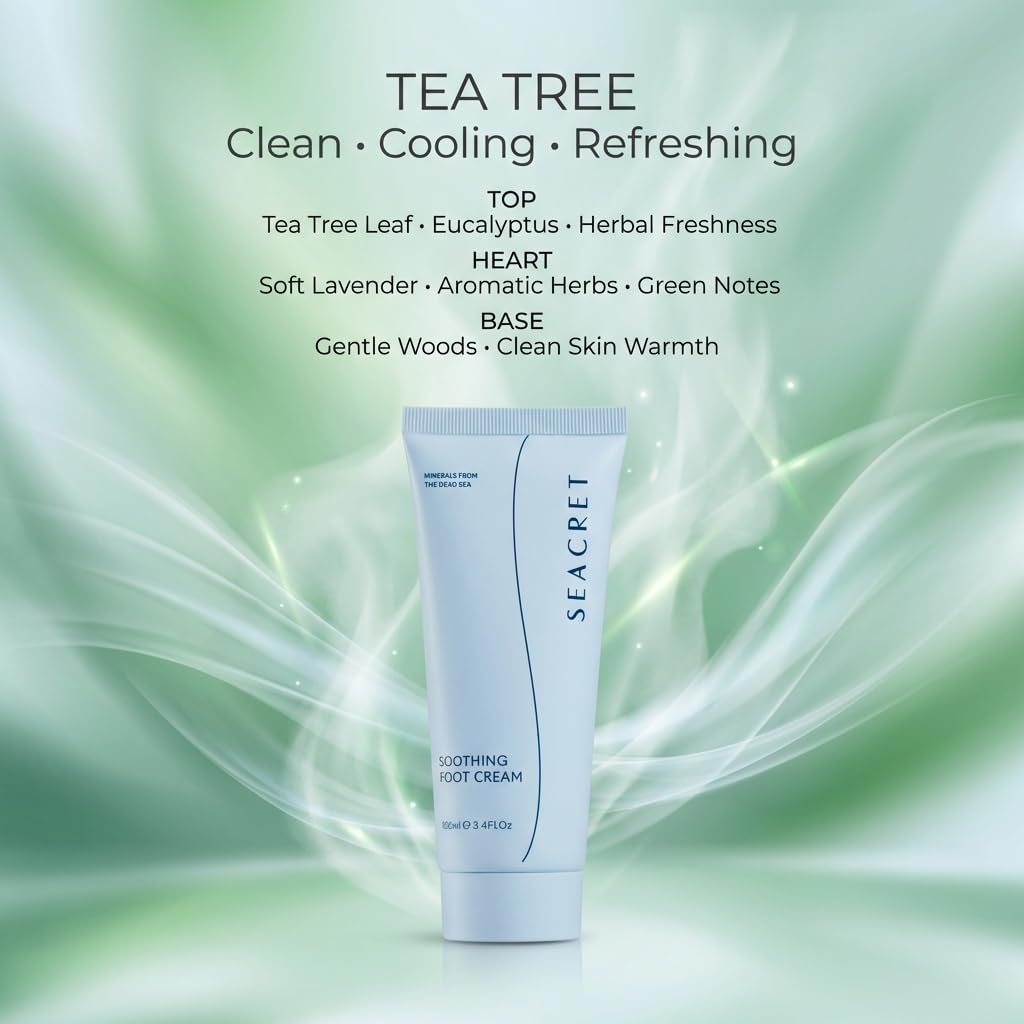 SEACRET Dead Sea Foot Cream - Deep Moisture Heel Repair with Tea Tree Oil & Shea Butter | 3.4 fl oz