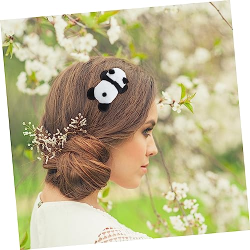 FRCOLOR Panda Hairpin Girl Stuffed Animals Headbands for Korean Outfits Fluffy Hair Scrunchies Hair Clips Plush Headband Plush Panda Hairpin Clip Cartoon Panda Hairpin Panda Barrette