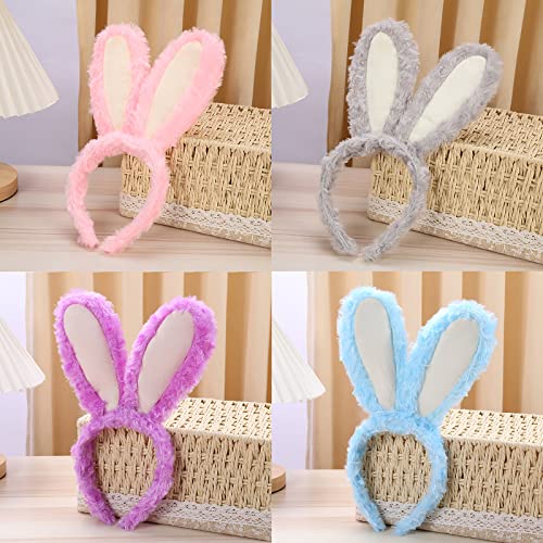 FunSpt Easter bunny Plush headband rabbit ears Halloween costume Pink