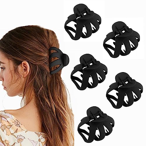 MirthCity Octopus Hair Clips for Women, 5Pcs Black Claw Clips for Thick Hair, Strong Grip Non-Slip Spider Hair Clips, Hair Styling Accessories for Women, Ideal for Various Occasions