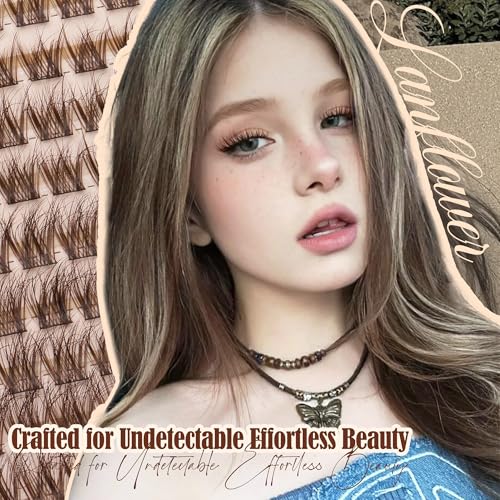 Wispy Lash Clusters Kit Natural Lash Extension Kit C Curved Eyelash Extension Kit 10-16mm Eyelash Clusters Thin Band Cluster Eyelash Extensions Kit 154pcs Individual Lashes by Lanflower