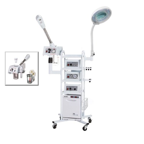 A13 Facial Machine: High Frequency Aromatherapy Steamer, Galvanic, Brush Massager, Vacuum Extractor, Diffuser and Hot Towel Warmer